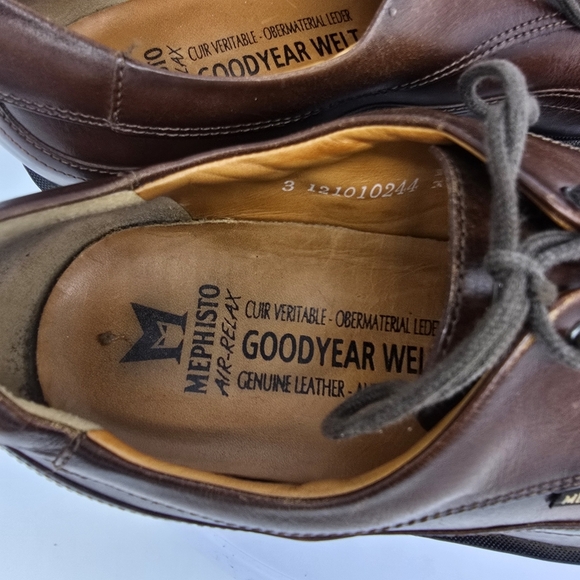 Mephisto Shoe Men's 10.5 Abel Goodyear Welt Sole Premium Brown Oxford Derby - Picture 8 of 10